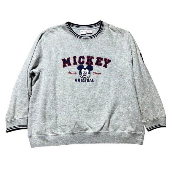 Disney Unisex Mickey Mouse Original Graphic Sweatshirt XL Gray Classic Charm - Picture 1 of 10